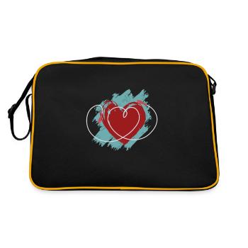 Jump Rope Herz Seilspringen Seilhüpfen - Retro Tasche - Schwarz/Gold - Hinten