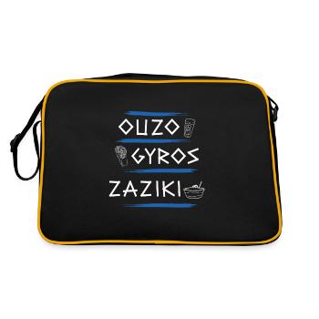Ouzo Gyros Zaziki Grèce Griechenland - Sac Retro - noir/or - Dos