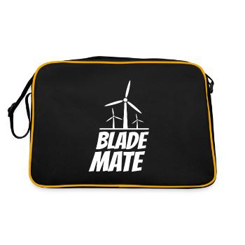 Blade Mate Windrad Windkraft Windenergie - Retro Tasche - Schwarz/Gold - Hinten