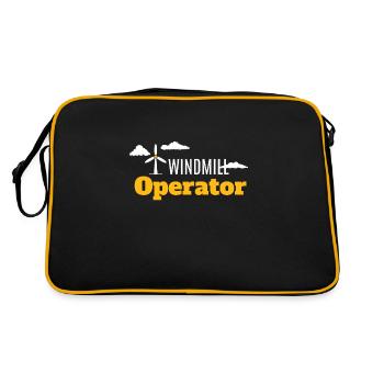 Windmill Operator Wind Power Wind Energy - Retro Bag - black/gold - Back