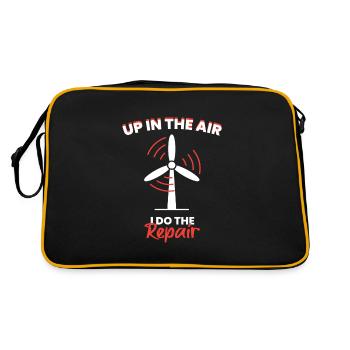 Up In The Air Wind Wind Power Wind Energy - Retro Bag - black/gold - Back