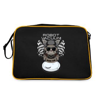 Saugroboter Racing Team Saugerroboter - Retro Tasche - Schwarz/Gold - Hinten