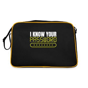 I Know Your Passwort Hack Programmierer - Retro Tasche - Schwarz/Gold - Hinten