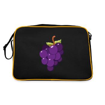 Cartoon Raisins Vin Amateur De Vin - Sac Retro - noir/or - Dos