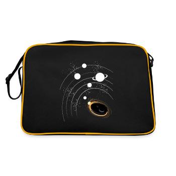 Staubsauger Saugroboter Weltall Sterne - Retro Tasche - Schwarz/Gold - Hinten