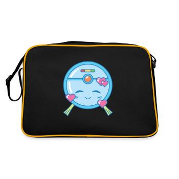 Liebenswerter Saugroboter Kawaii - Retro Tasche - Schwarz/Gold - Hinten