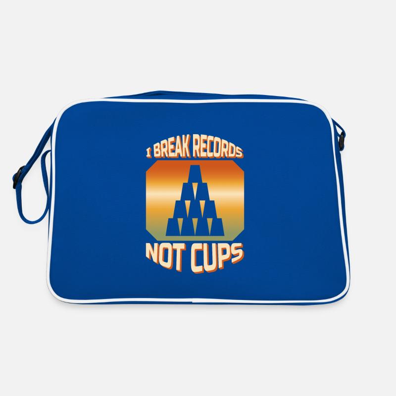 I Break Records Not Cups Cup Stacking Retro Bag