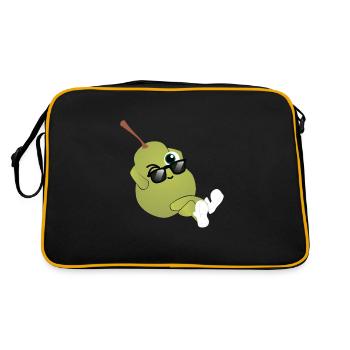 Poire fraîche Vegan Fruit - Sac Retro - noir/or - Dos