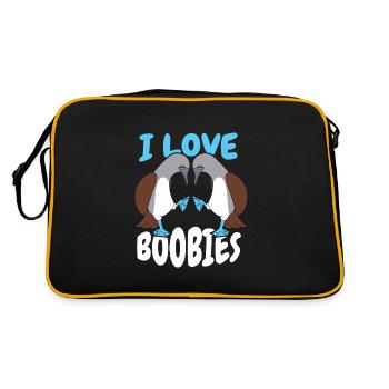 I Love Boobies Oiseau à pieds bleus - Sac Retro - noir/or - Dos