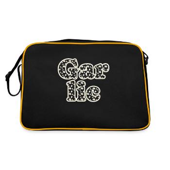 Knoblauch Koch Gemüse - Retro Tasche - Schwarz/Gold - Hinten