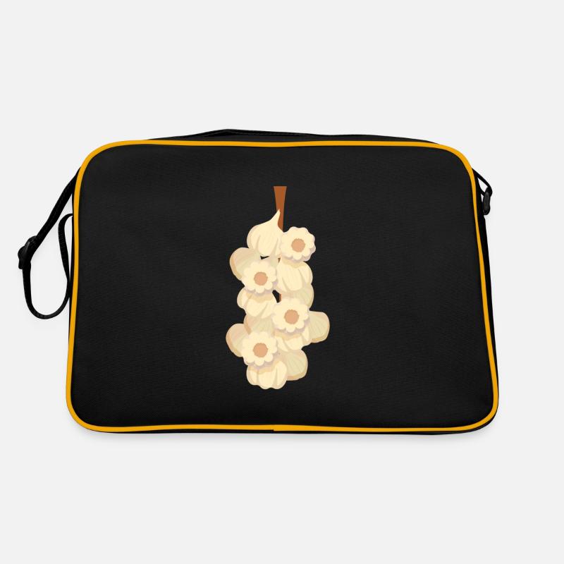 Knoblauch Kostüm Gemüse - Retro Tasche - Schwarz/Gold