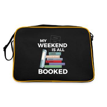 Weekend Is Booked Books Book Reading - Retro Bag - black/gold - Back