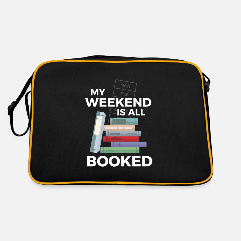 Weekend Is Booked Bücher Buch Lesen Retro Tasche