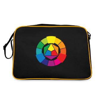Farbenrad Künstler Kreativ Farben Kunst - Retro Tasche - Schwarz/Gold - Hinten
