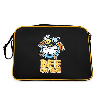 Clock Bee on Time Funny Graphic - Retro Bag - black/gold - Back
