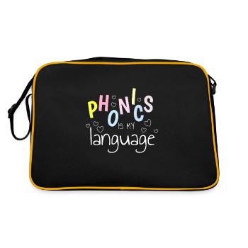 Phonetics Is My Language - Retro Bag - black/gold - Back