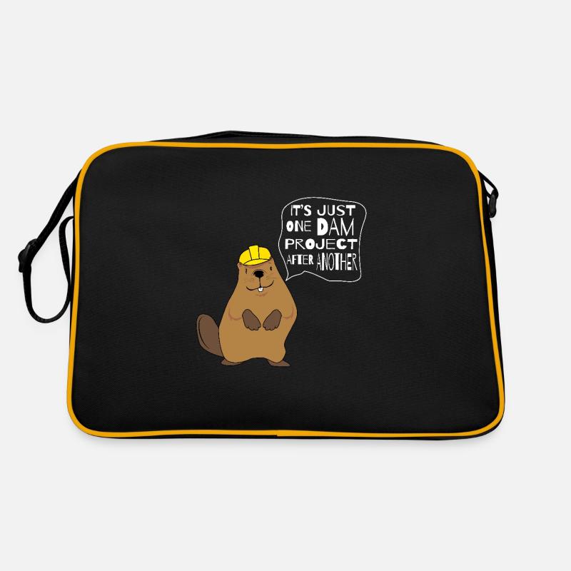 C’est juste un barrage, castor, dessin animé, enfants Sac Retro