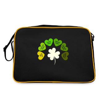 St Patrick's Day Shamrock - Retro Bag - black/gold - Back