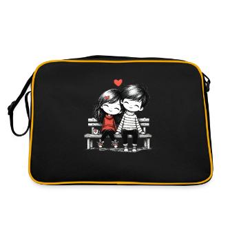 Couple mignon d’amoureux - Sac Retro - noir/or - Dos
