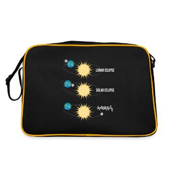 Funny moon and solar eclipse - Retro Bag - black/gold - Back
