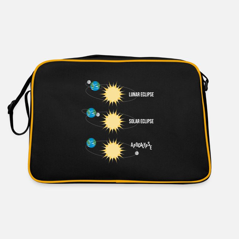 Funny moon and solar eclipse Retro Bag