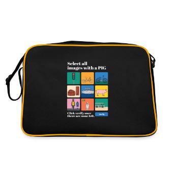 Sélectionnez toutes les images avec un PIG Captcha - Sac Retro - noir/or - Dos