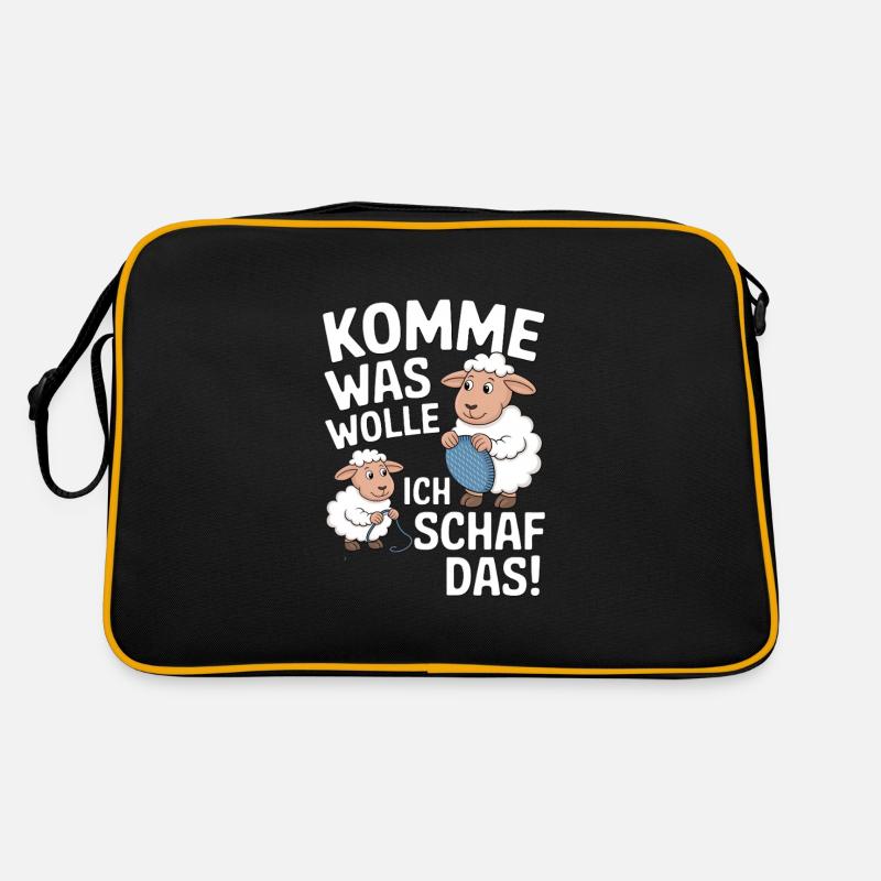 I sheep, come what may, - Retro Bag - black/gold