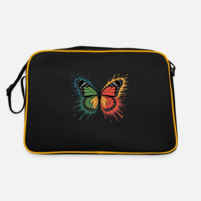Papillon coloré avec explosion de couleurs Sac Retro