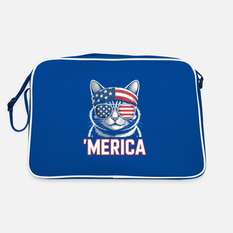 'Merica Cat with Sunglasses Retro Bag