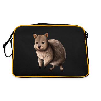 Quokka - the cute marsupial - Retro Bag - black/gold - Back