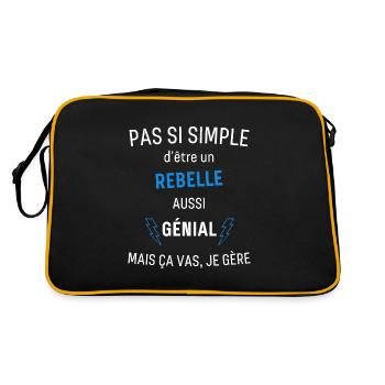 Großartiger Rebell - Retro Tasche - Schwarz/Gold - Hinten