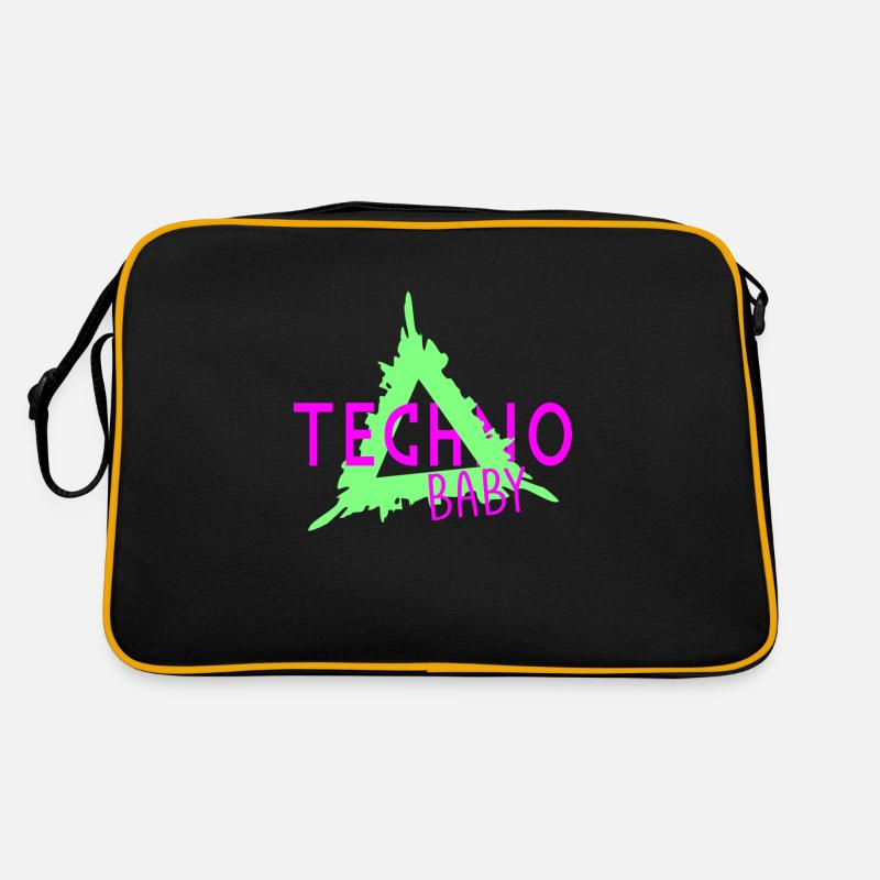 Techno-Baby - Retro Tasche - Schwarz/Gold