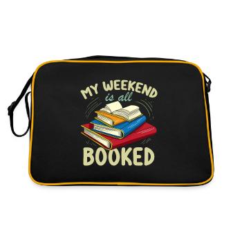 My Weekend Is All Booked Funny Book Lover - Retro Bag - black/gold - Back
