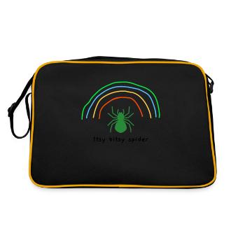 Itsy Bitsy Spider (schwarzer Text) - Retro Tasche - Schwarz/Gold - Hinten