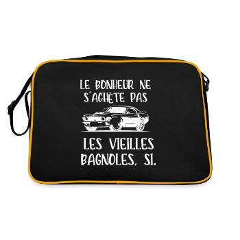 le bonheur ne s'achète pas - Sac Retro - noir/or - Dos