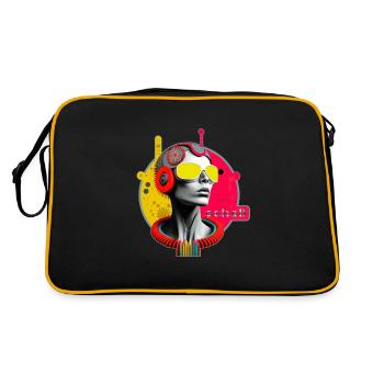 Schall 2 - Retro Tasche - Schwarz/Gold - Hinten