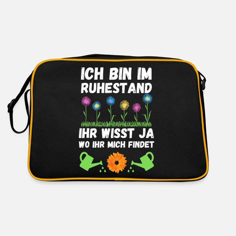 Rente Garten Rentner Gärtner Blumen Ruhestand Retro Tasche