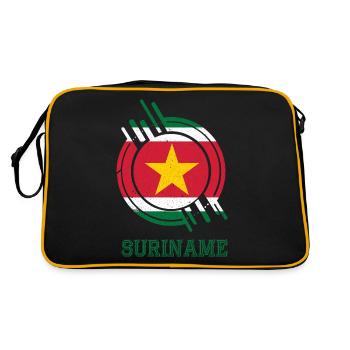 Suriname Panneau rond Couleurs du pays - Sac Retro - noir/or - Dos