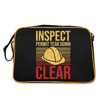 Inspect Permit Tear Down Clear Construction Wreck - Retro Bag - black/gold - Back