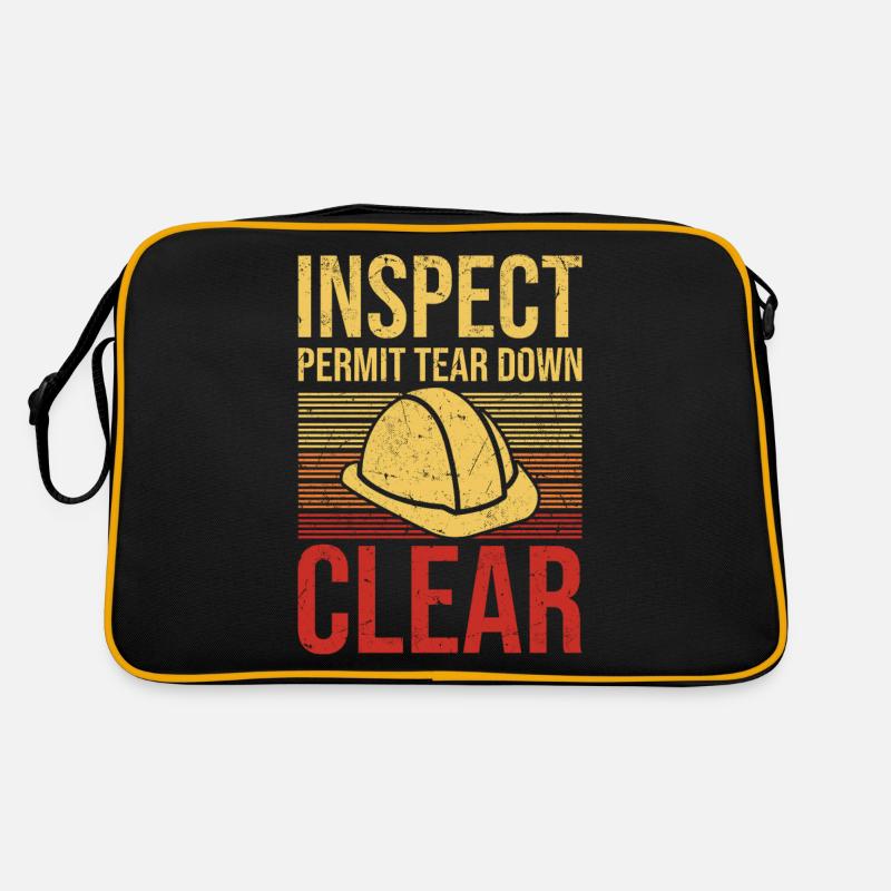 Inspect Permit Tear Down Clear Construction Wreck Retro Bag