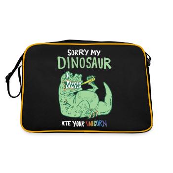 Sorry My Dinosaur Ate Your Unicorn - Retro Bag - black/gold - Back