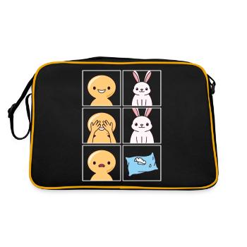 Oreiller de lapin cassé Design pour les fans de lapin - Sac Retro - noir/or - Dos