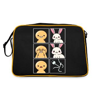 Rabbit Cord Eaten Design for Rabbit Keeper - Retro Bag - black/gold - Back
