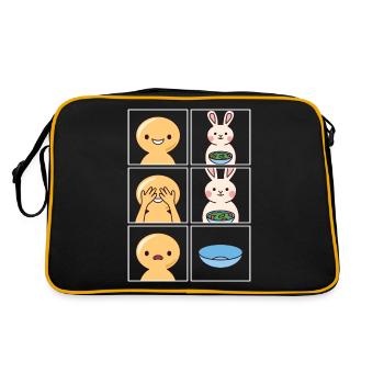 Rabbits Eat Fast Design for Rabbit Fans - Retro Bag - black/gold - Back