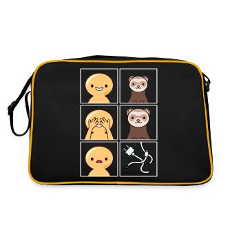 Câble de furet Eaten Design pour les fans de furets - Sac Retro - noir/or - Dos
