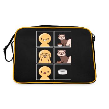 Ferrets Eat Fast Design for Ferret Fan - Retro Bag - black/gold - Back