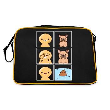 Conception de crottes de chien pour les propriétaires de chiens - Sac Retro - noir/or - Dos