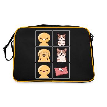 Coussin pour chien Conception mangée pour les propriétaires de chiens - Sac Retro - noir/or - Dos