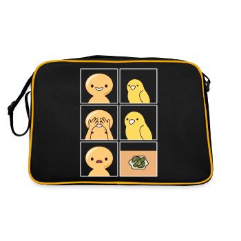 Canary Poop Design for Canary Holder - Retro Bag - black/gold - Back