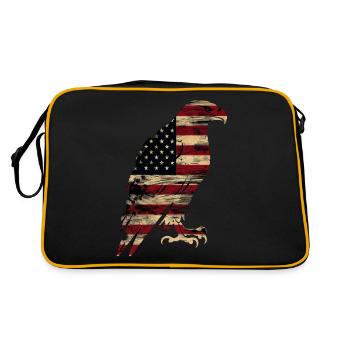 American Flag Eagle Silhouette American Heritage 2 - Retro Bag - black/gold - Back
